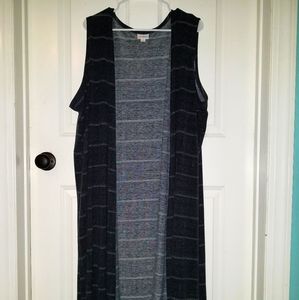 Lularoe duster sleeveless cardigan layer grey plus